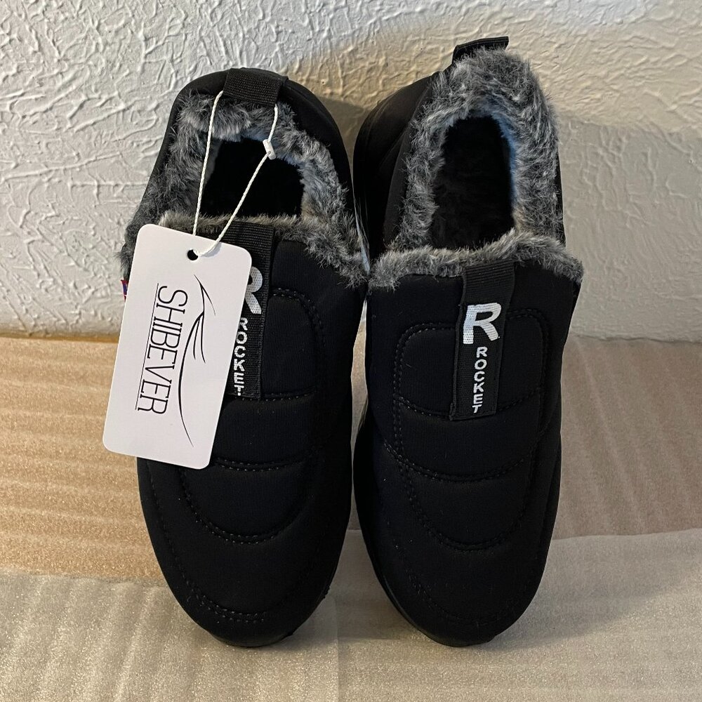 🆕SHIBEVER Women's Winter Snow Boots:Waterproof Insulated Warm Fur, Black US 8.5